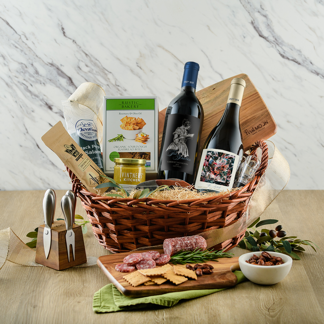 Premium Red & White Gift Basket