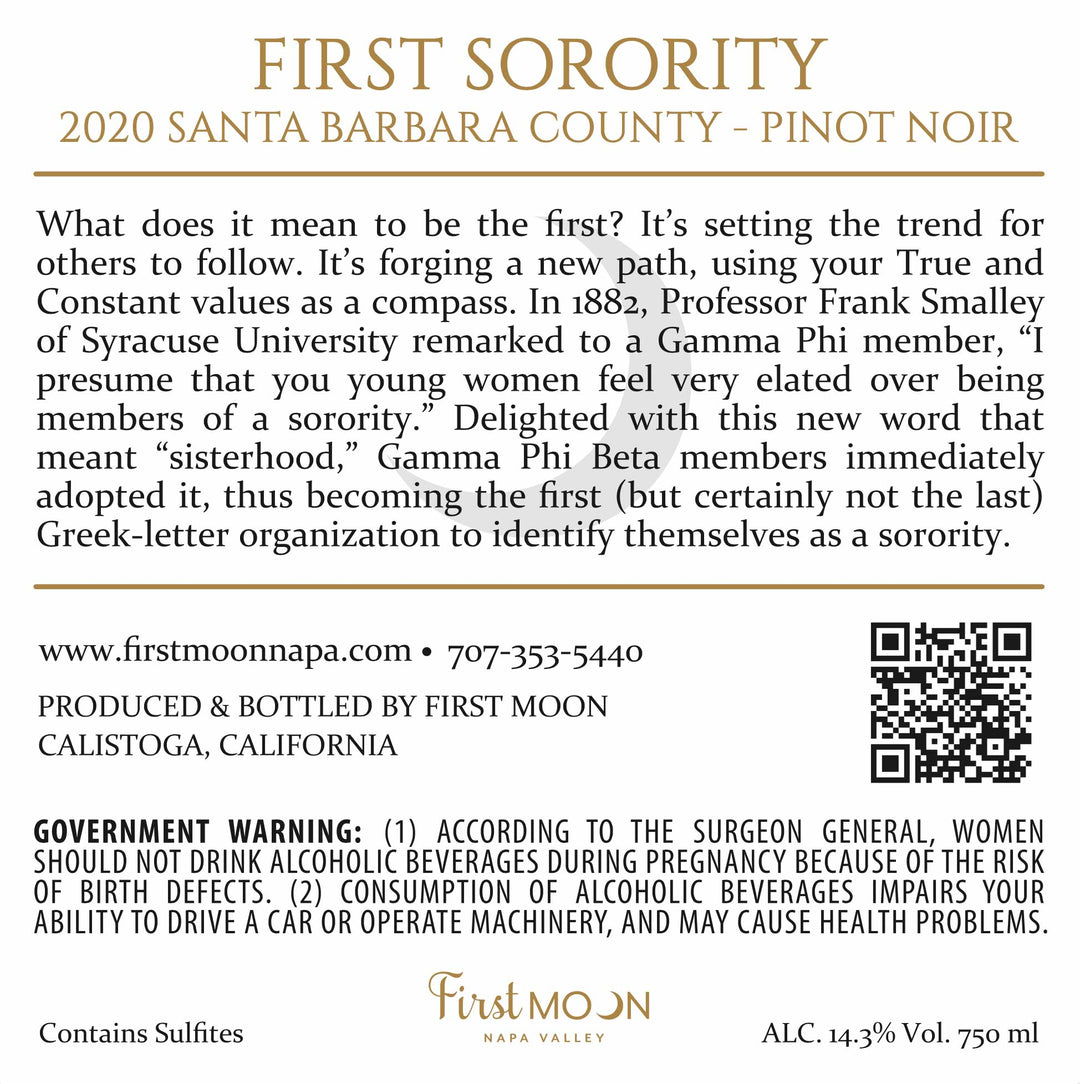 First Sorority -2020 Pinot Noir - Santa Barbara County