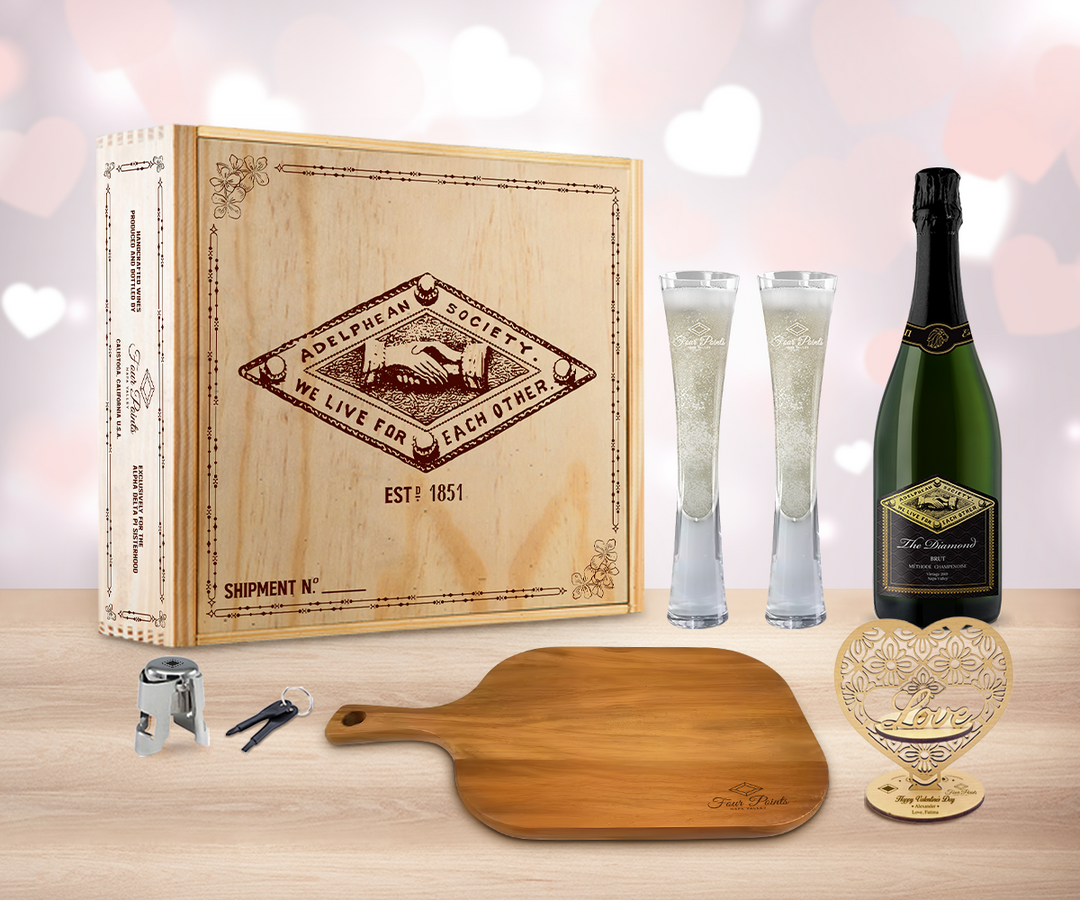 Valentine Sparkling Wine "Cheers" Gift Set