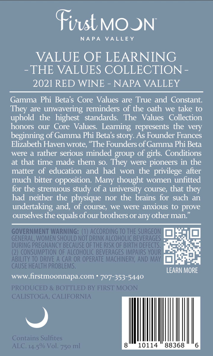 Value of Learning - 2021 Red Wine - Napa Valley