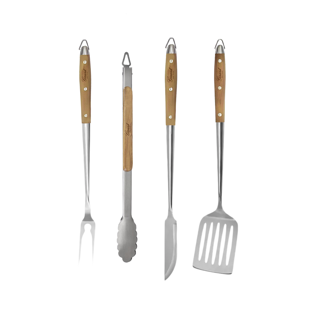 Heavy-Duty Rose Wood BBQ Grilling Tools Set