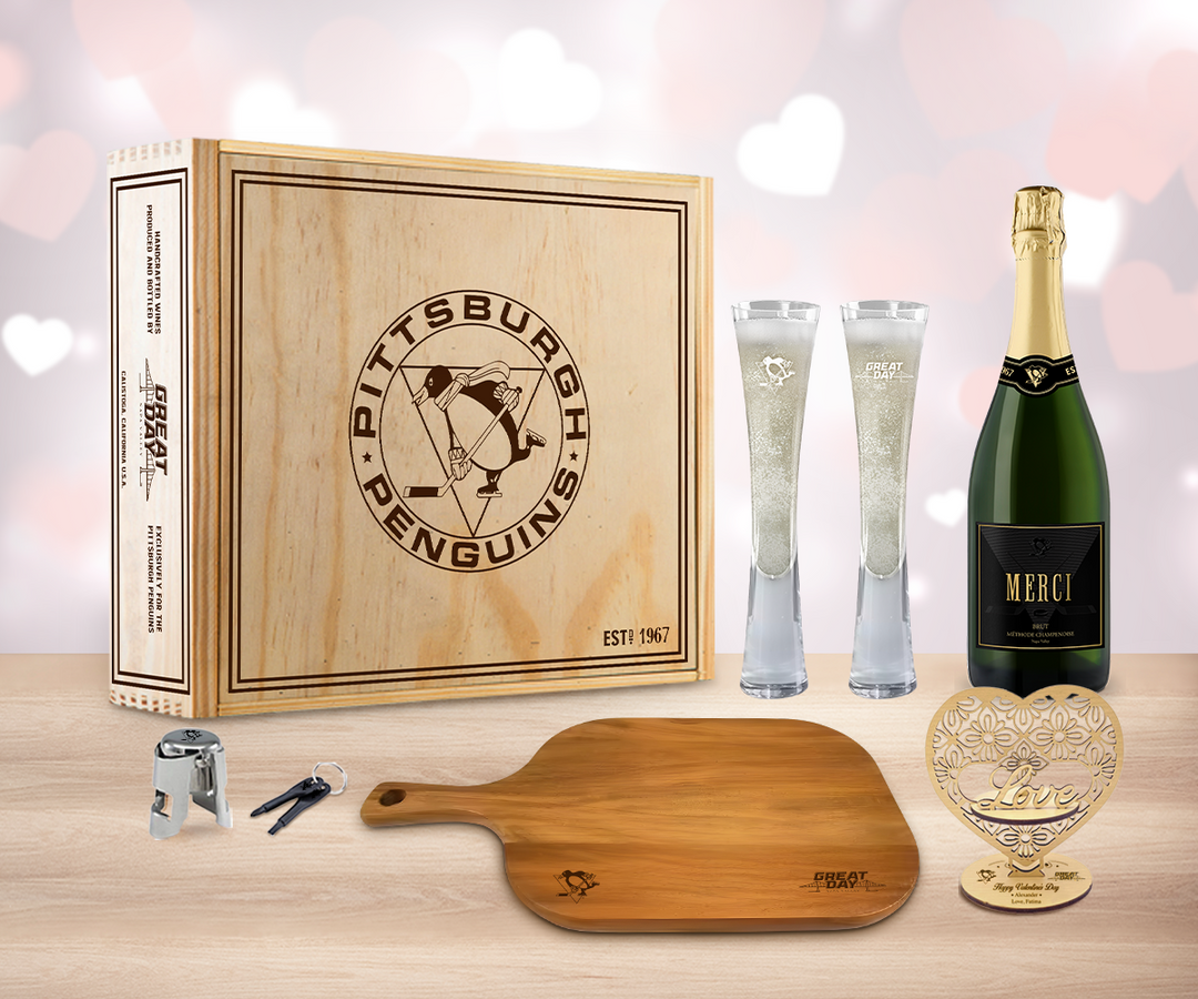 Valentine Sparkling Wine "Cheers" Gift Set