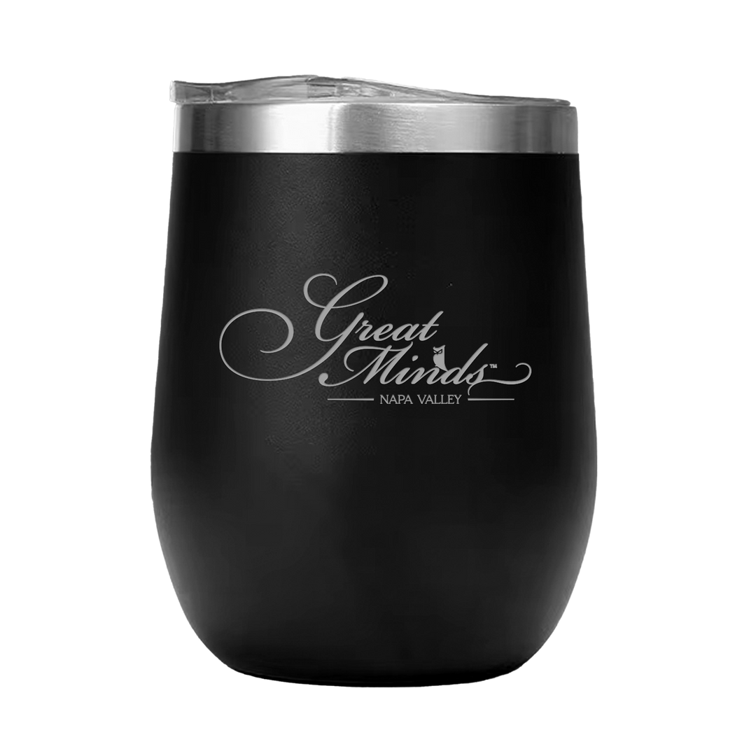 12oz Double Wall Stainless Steel Wine Tumbler with Lid