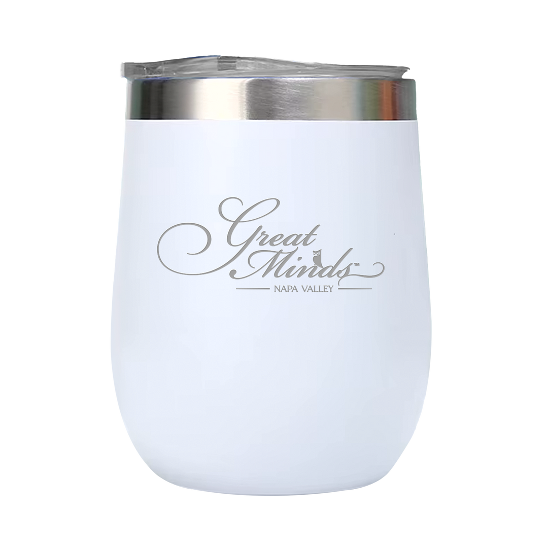 12oz Double Wall Stainless Steel Wine Tumbler with Lid