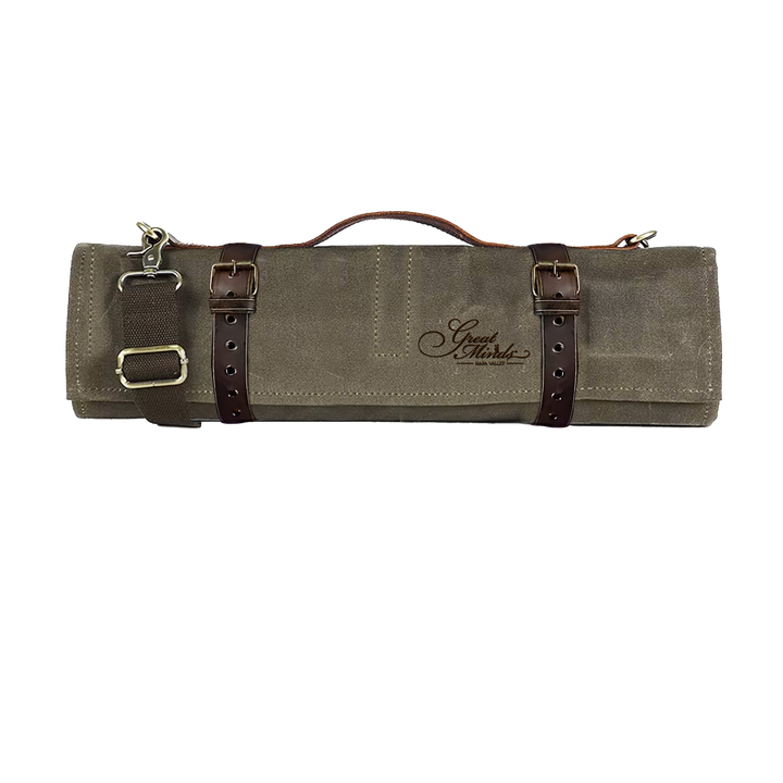 Waxed Canvas Leather BBQ Tool Roll Bag