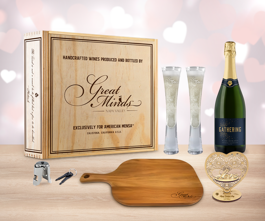 Valentine Sparkling Wine "Cheers" Gift Set