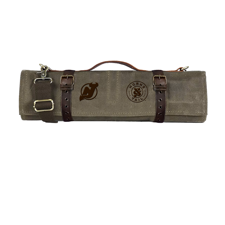 Waxed Canvas Leather BBQ Tool Roll Bag