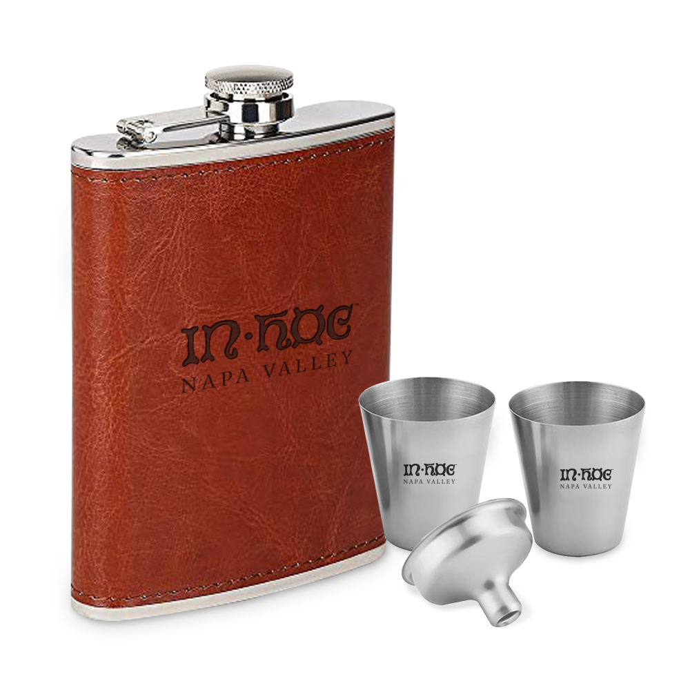 Leather Flask Set