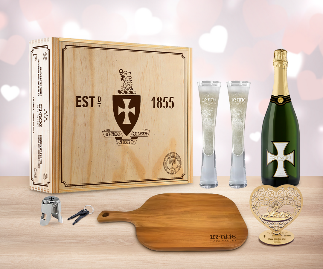 Valentine Sparkling Wine "Cheers" Gift Set