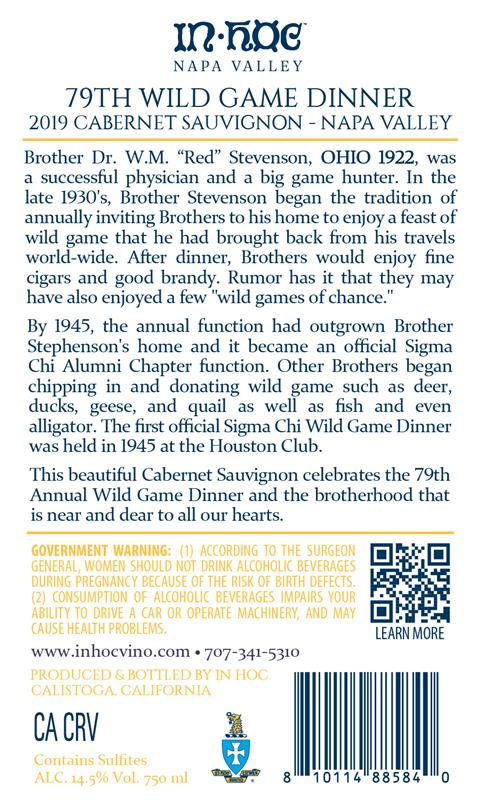 Wild Game Dinner - 2019 Cabernet Sauvignon - Napa Valley