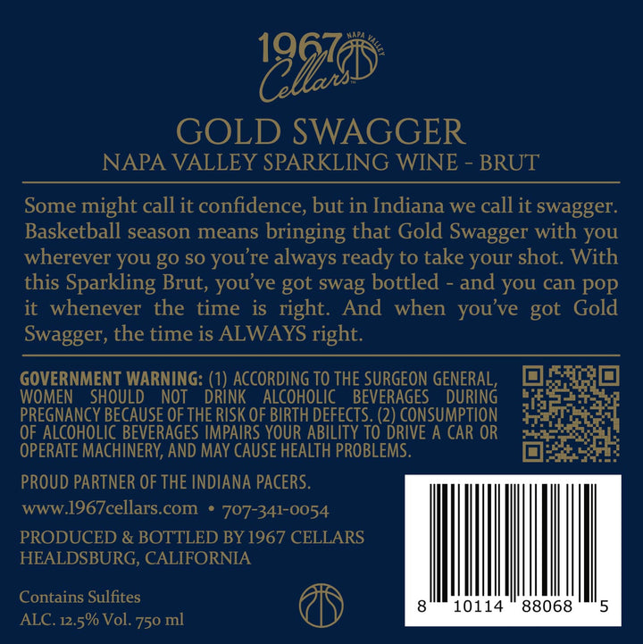 Gold Swagger - Sparkling Brut - Méthode Champenoise - Napa Valley