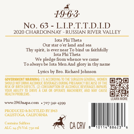 No. 63 - 2020 Chardonnay - Russian River Valley