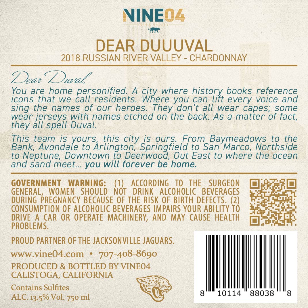 Dear Duuuval - 2018 Chardonnay - Russian River Valley