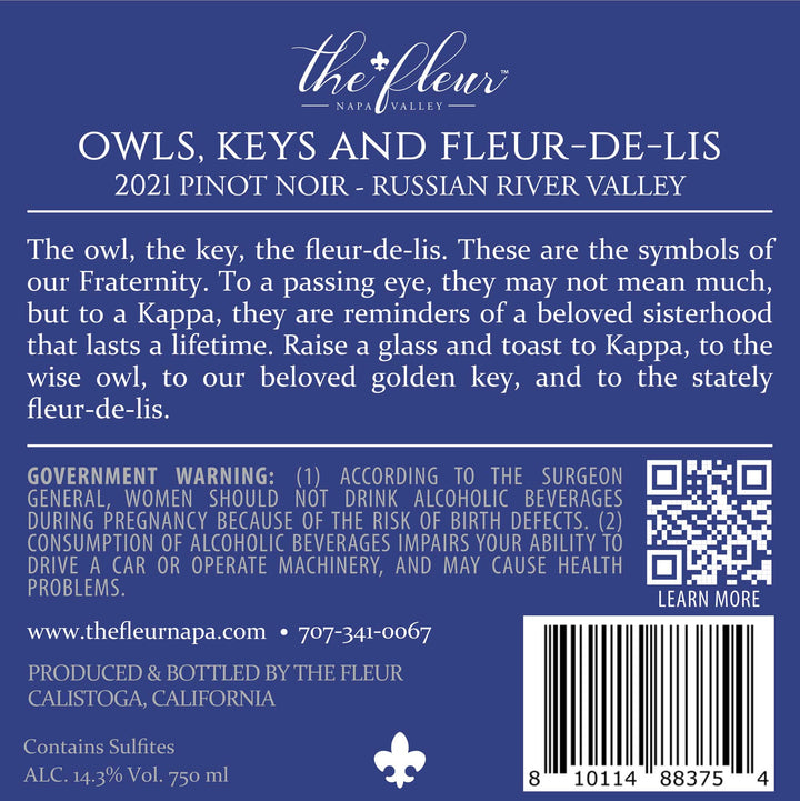 Owls, Keys and Fleur-De-Lis - 2021 Pinot Noir - Russian River Valley