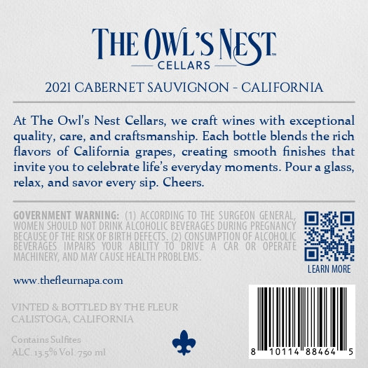 The Owl’s Nest Cellars - 2021 Cabernet Sauvignon - California