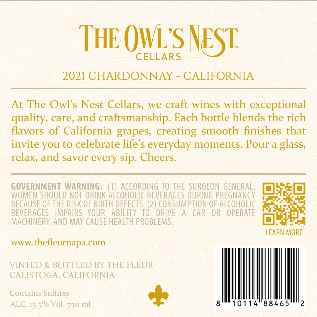 The Owl’s Nest Cellars - 2021 Chardonnay - California