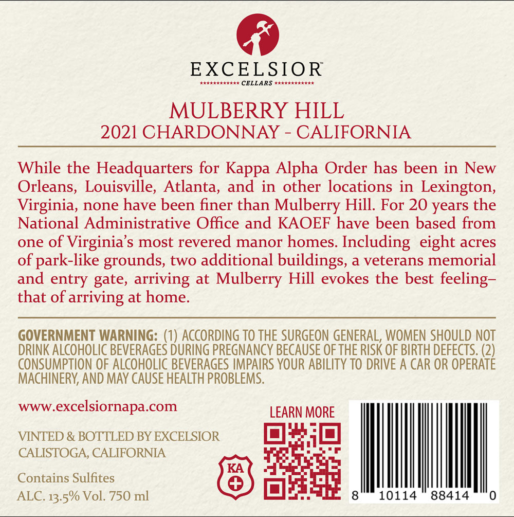 Mulberry Hill - 2021 Chardonnay - California