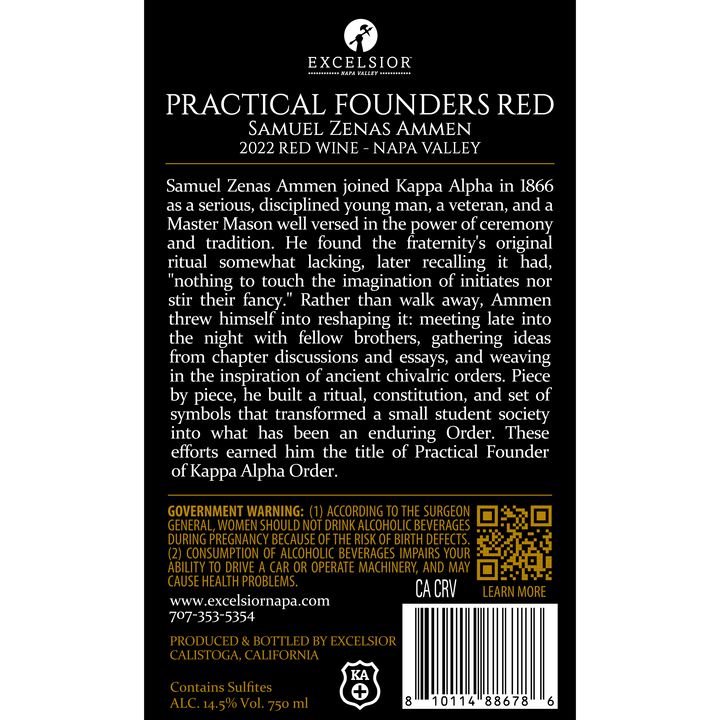 Practical Founders Red - Samuel Zenas Ammen -2022 Red Wine - Nappa Valley