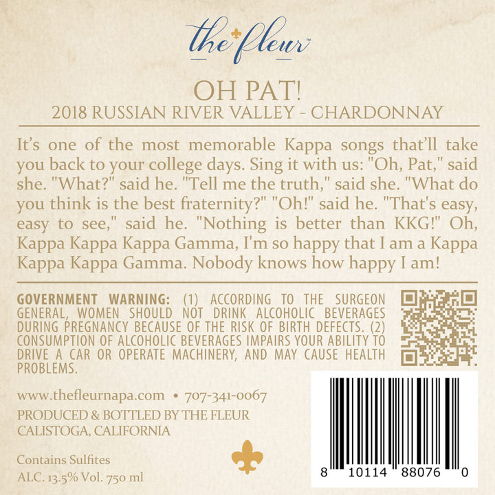 Oh Pat! - 2018 Chardonnay - Russian River Valley