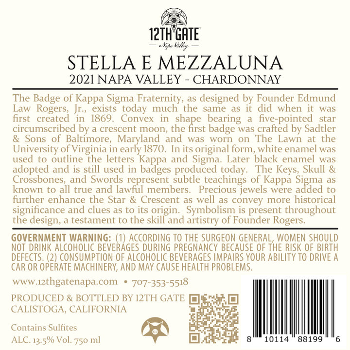 Stella e Mezzaluna - 2021 Chardonnay - Napa Valley