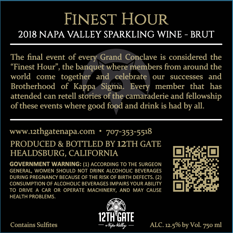 Finest Hour - 2018 Sparkling Brut -  Méthode Champenoise - Napa Valley