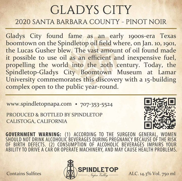 Gladys City - 2020 Pinot Noir - Santa Barbara County