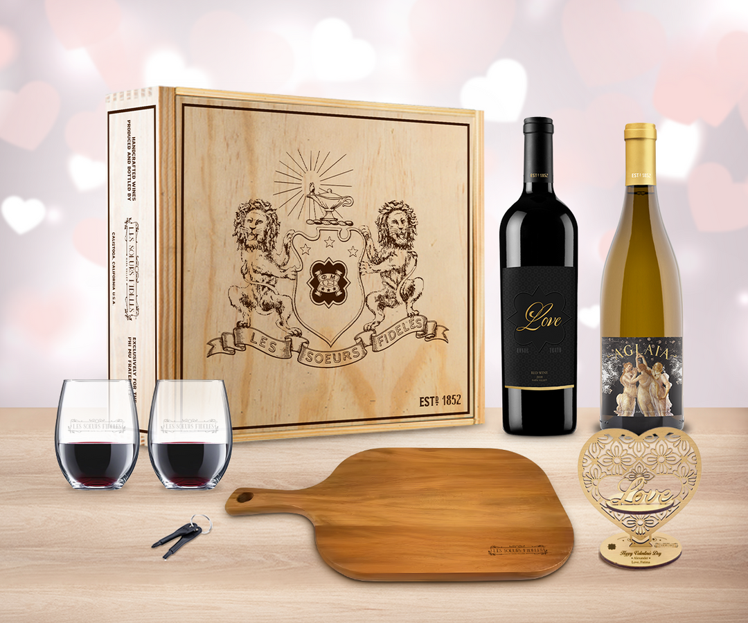 Valentine Red & White Wine "Toast" Gift Set