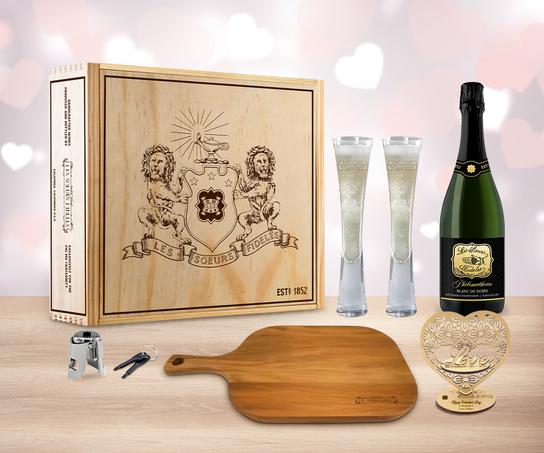 Valentine Sparkling Wine "Cheers" Gift Set