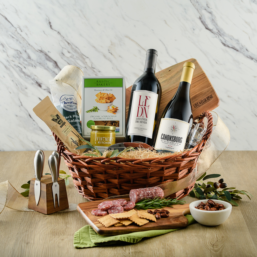 Premium Red & White Gift Basket