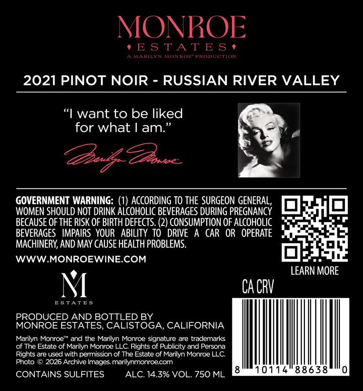 Marilyn Monroe - 2021 Pinot Noir - Russian River Valley