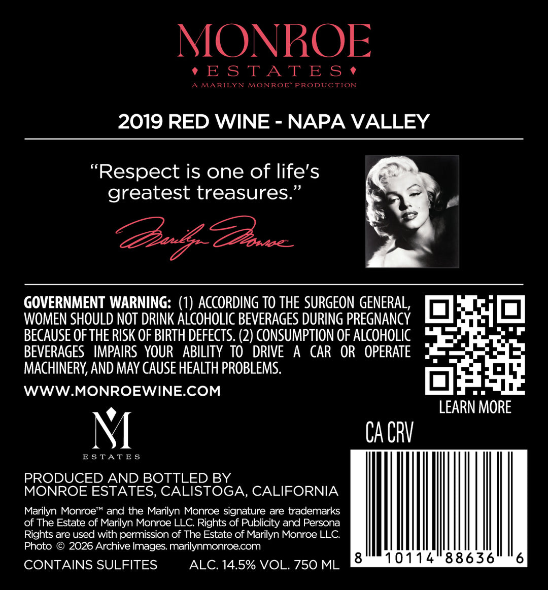 Marilyn Monroe - 2019 Red Wine - Napa Valley
