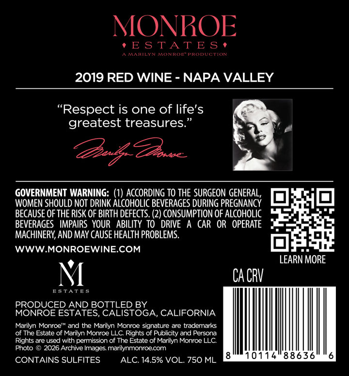 Marilyn Monroe - 2019 Red Wine - Napa Valley