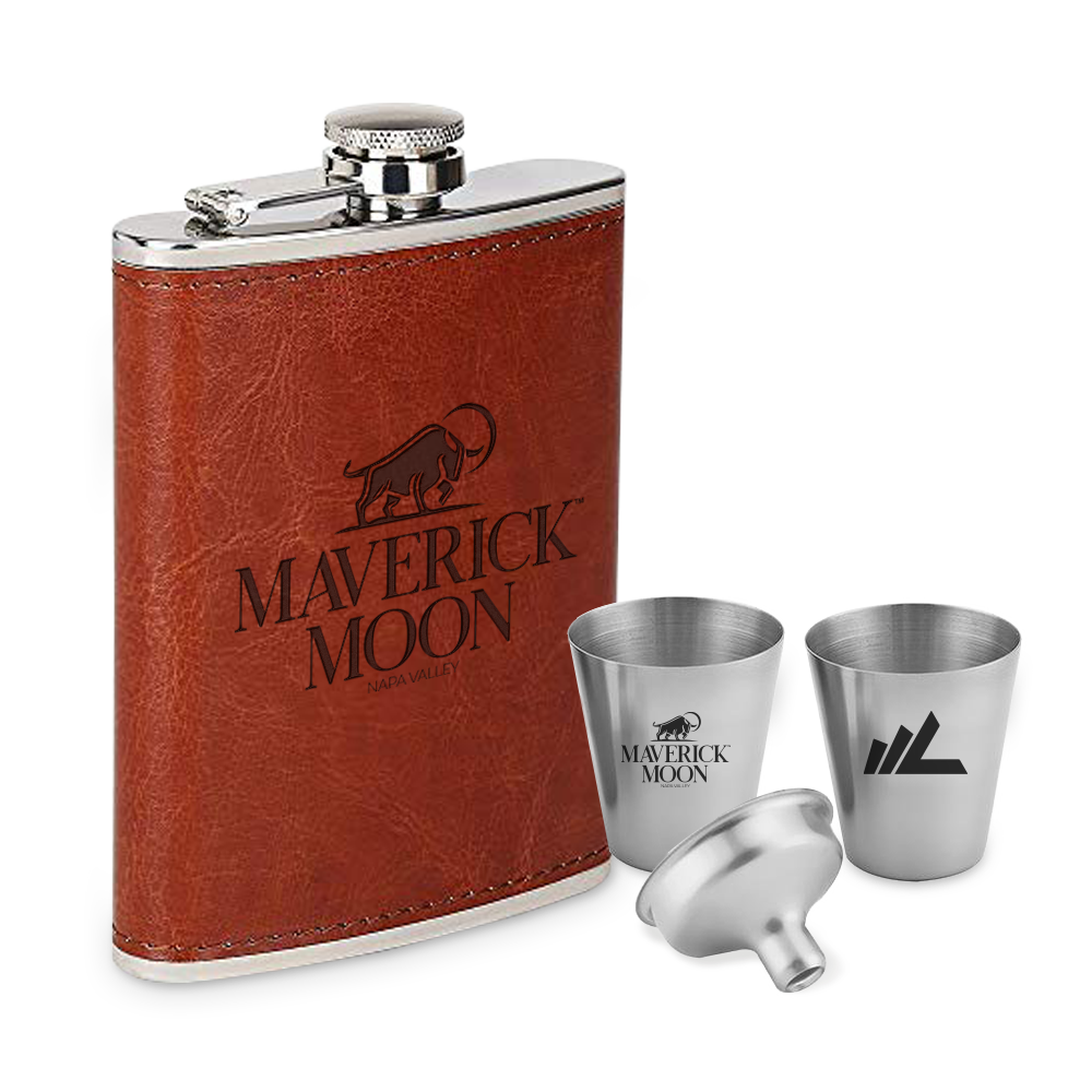 Leather Flask Set