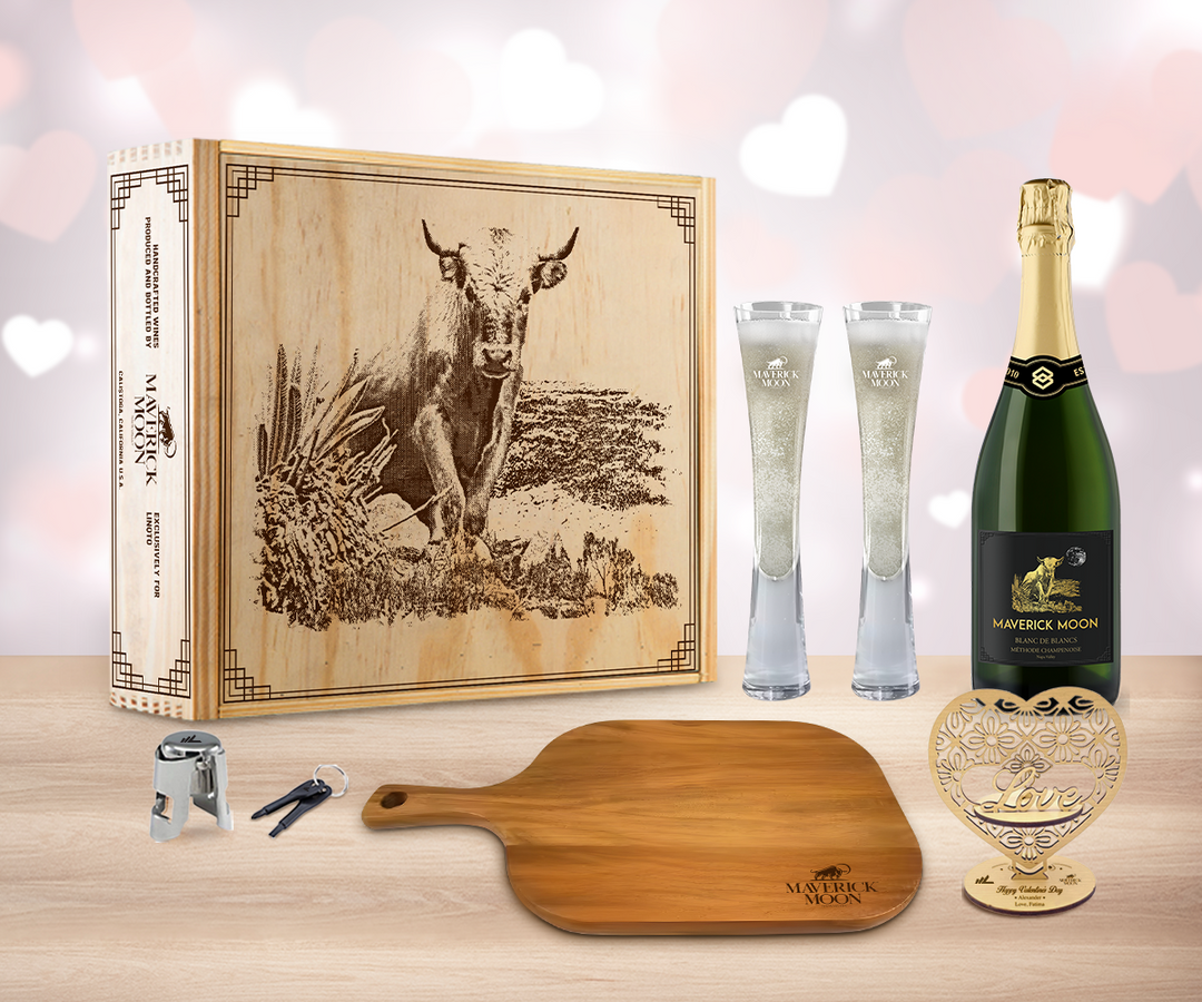 Valentine Sparkling Wine "Cheers" Gift Set