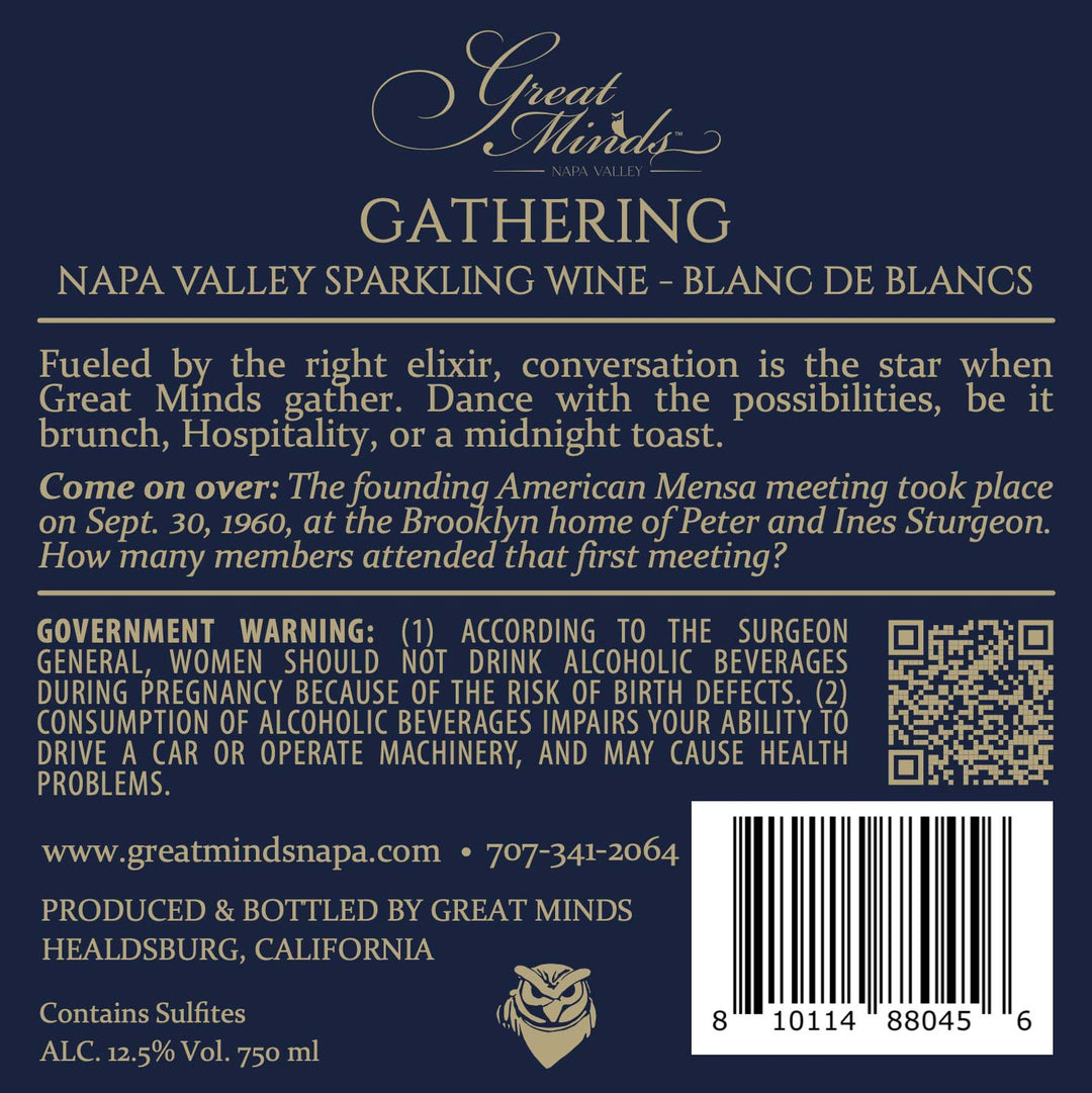 Gathering - Sparkling Blanc De Blancs - Méthode Champenoise - Napa Valley