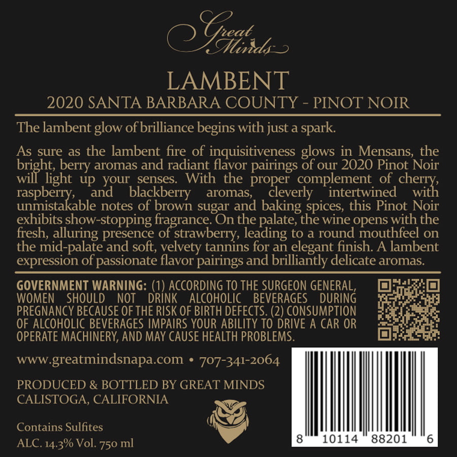 Lambent - 2020 Pinot Noir - Santa Barbara County