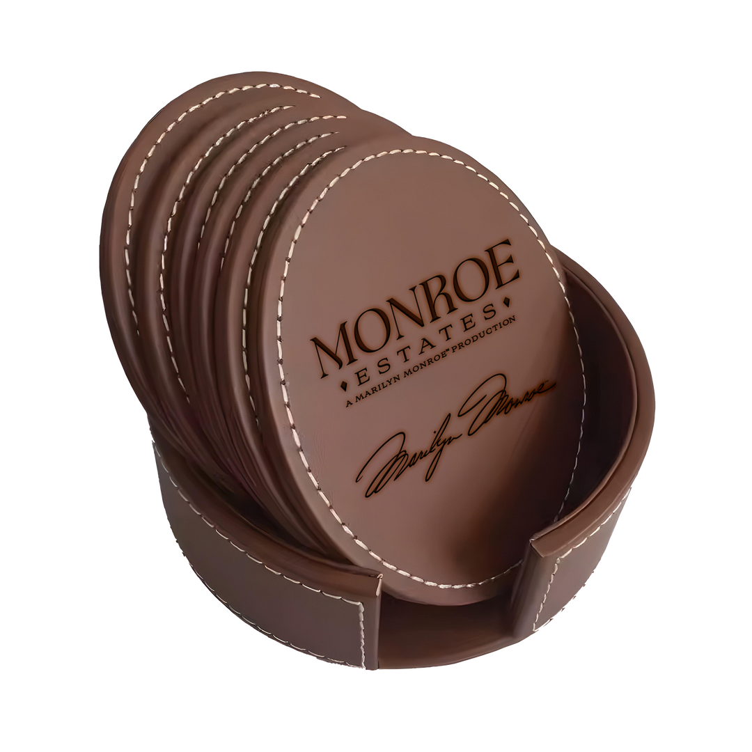 Leather Coaster Set & Holder