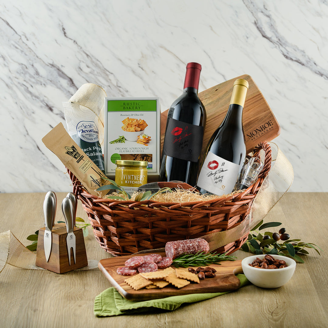 Premium Red & White Gift Basket