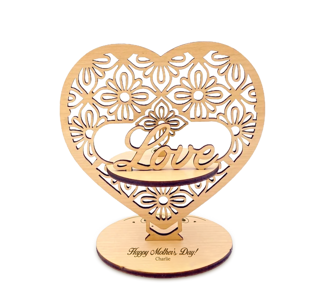 From The Heart - 3D Wood Card