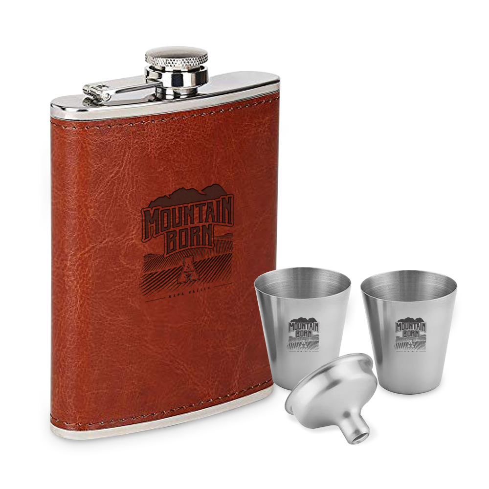 Leather Flask Set