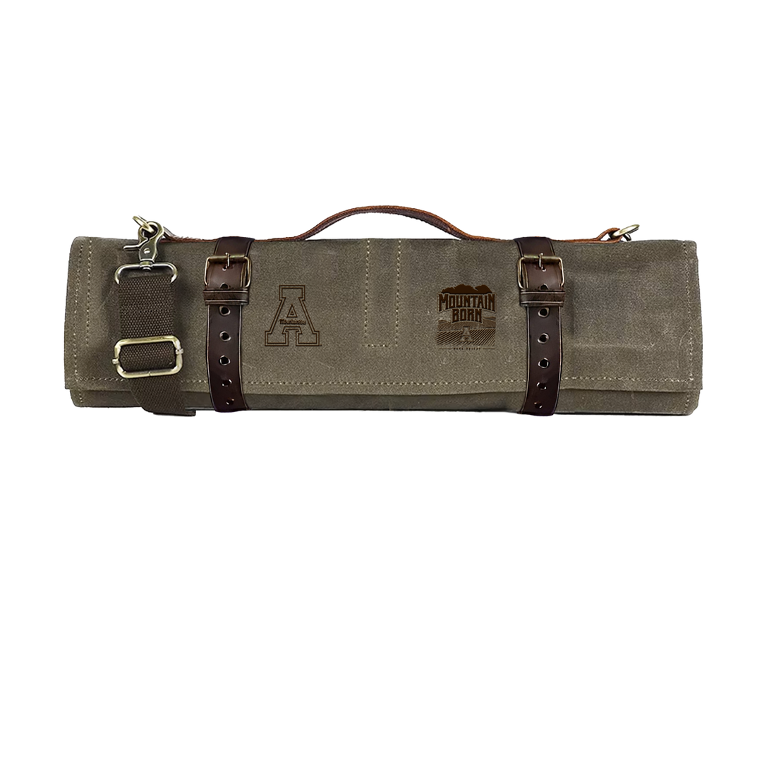Waxed Canvas Leather BBQ Tool Roll Bag