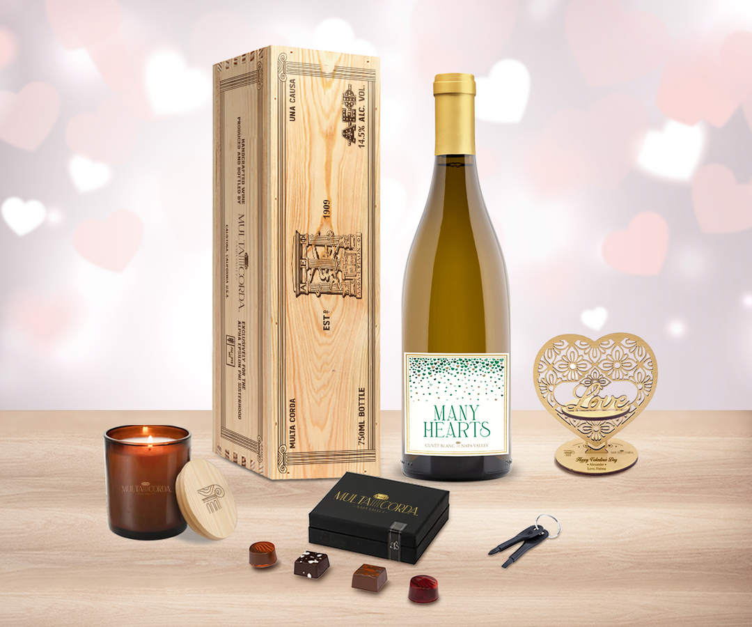 Valentine White Wine & Candle Gift Set