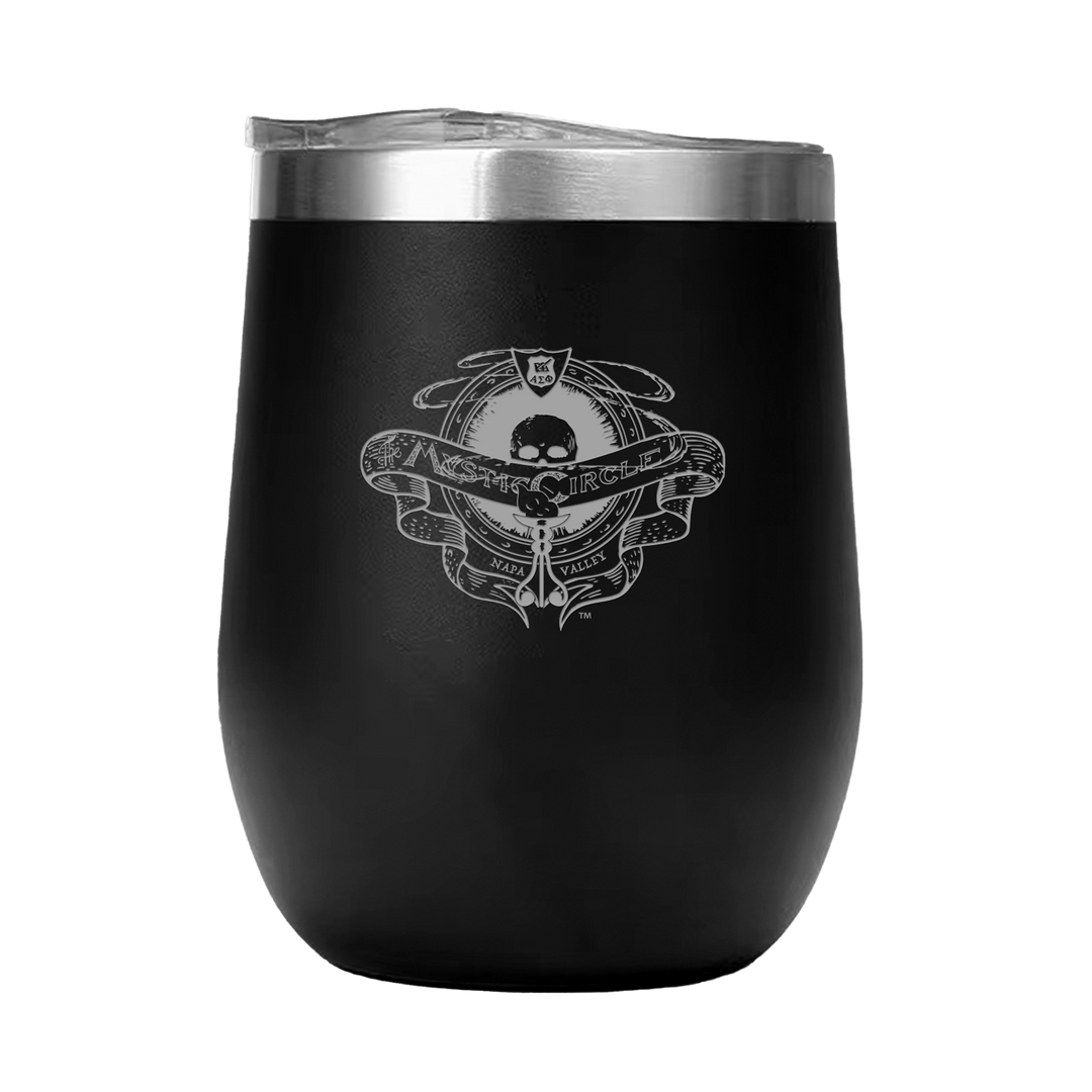 12oz Double Wall Stainless Steel Wine Tumbler with Lid