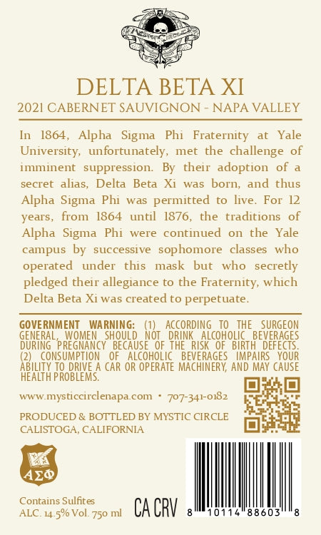 Delta Beta Xi - 2021 Cabernet Sauvignon - Napa Valley