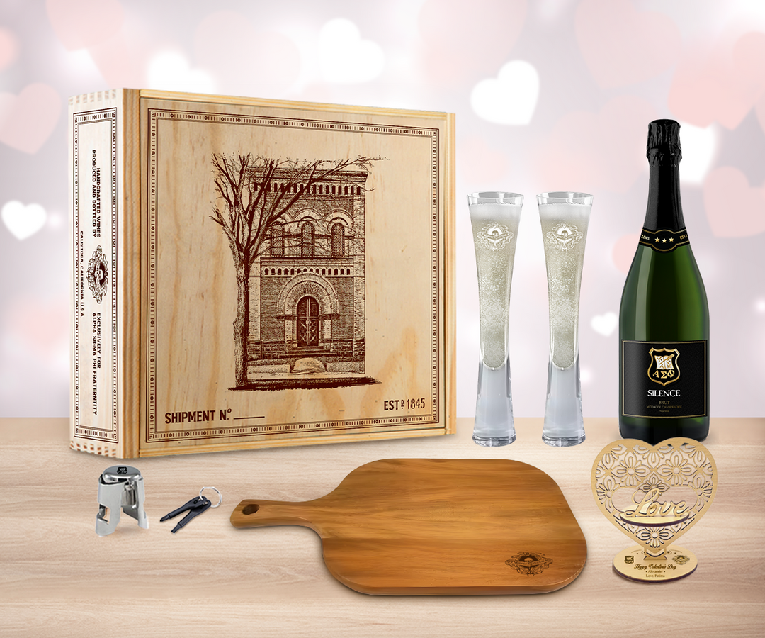 Valentine Sparkling Wine "Cheers" Gift Set