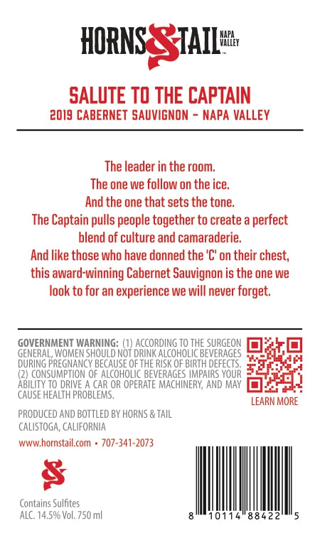 Salute to the Captain - 2019 Cabernet Sauvignon - Napa Valley