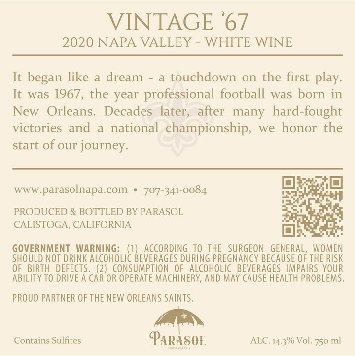 Vintage ’67 - 2020 Cuvée Blanc - Napa Valley
