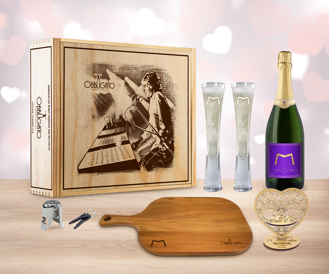 Valentine Sparkling Wine "Cheers" Gift Set