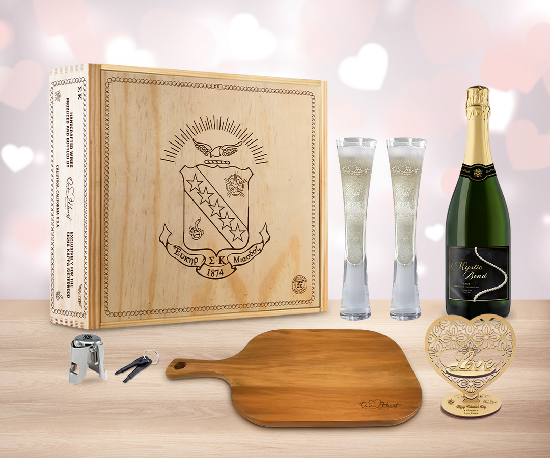 Valentine Sparkling Wine "Cheers" Gift Set