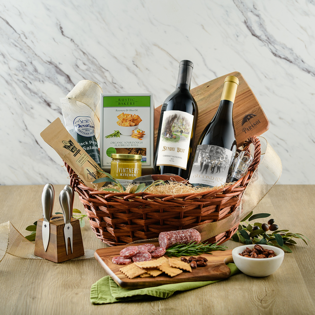 Premium Red & White Gift Basket